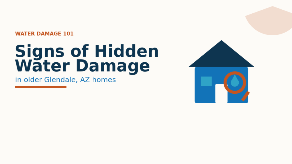 Signs of hidden water damage in an older Glendale home