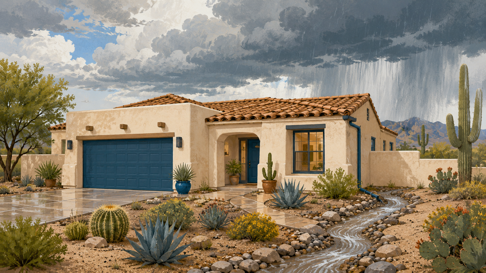 A Glendale home safe and dry under a monsoon sky
